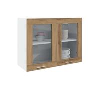 Vidaxl Armoire En Verre Suspendue Chêne Artisanal Bois D'ingénierie Marron