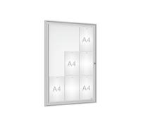 Vitrine Tradition Anodisé - 9 A4 - 1050x750mm - PROCITY - 505003.ANOD