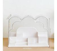 Vitrine Transparente À Plusieurs Niveaux, Vitrine Pour Objets De Collection, Couvercle Supérieur Amovible, Facile À Nettoyer(White,Cloud)