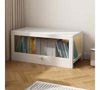 Vitrine transparente Curio avec porte rabattable - Vitrine sur pied pour salon, chambre à coucher et bureau à domicile - Design transparent à 3 côtés, parfait pour les objets de collection et la