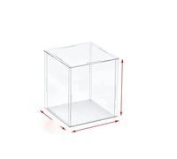 Vitrine transparente en acrylique 75 tailles avec base blanche pour figurines, jouets, objets de collection - Hauteur : 10 cm - Base : 30 x 20 cm - Présentez vos trésors