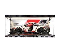 Vitrine transparente en acrylique compatible avec Le-go 42096 Technic Porsche 911 RSR Modèle Box avec projecteur (sans modèle) (fond personnalisable)