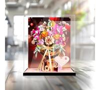 Vitrine transparente en acrylique pour Lego 10342 - Boîte cadeau or rose - Modèle floral - Boîte transparente - Boîte de rangement - Boîte anti-poussière (modèle non inclus) (fond 3-3 mm)