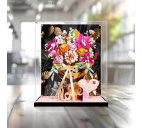 Vitrine transparente en acrylique pour Lego 10342 - Or rose - Modèle de fleur - Boîte transparente - Boîte de rangement - Boîte anti-poussière (modèle non inclus) (fond 1-3 mm)
