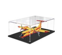 Vitrine transparente en acrylique pour Lego 42152 modèle d'avion de lutte contre les incendies, boîte transparente, boîte de rangement, boîte anti-poussière (modèle non inclus) (base noire, 3 mm)