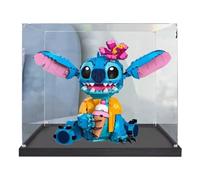 Vitrine transparente en acrylique pour Lego 43249 Stitch, résistante à la poussière, vitrine de collection (modèle non inclus) (base noire 2 mm)