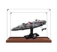 Vitrine transparente en acrylique pour Lego 75405 Star Cruiser Model, boîte transparente, boîte de rangement, boîte anti-poussière (modèle non inclus) (base marron 2 mm)