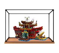 Vitrine transparente en acrylique pour Lego 75640 Sea Restaurant Model, boîte transparente, boîte de rangement, boîte anti-poussière (modèle non inclus) (bordure en alliage B)