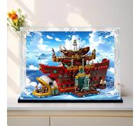 Vitrine transparente en acrylique pour Lego 75640 Sea Restaurant Model, boîte transparente de 3 mm, boîte de rangement, boîte anti-poussière (modèle non inclus) (base noire)
