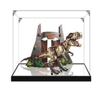 Vitrine transparente en acrylique pour Lego 75936 Tyrannosaurus Rex Roar Model, boîte transparente, boîte de rangement, boîte anti-poussière (modèle non inclus) (base miroir 3 mm)