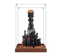 Vitrine transparente en acrylique pour modèle Lego 10333, boîte transparente, boîte de rangement, boîte anti-poussière (modèle non inclus) (base marron, 3 mm)