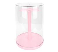 Vitrine Transparente rotative à 360 °, boîte de Rangement de Protection Transparente avec Panneaux ABS renforcés, vitrine Anti-poussière pour Statues de 6,7 Pouces, Miniatures, (Rose)