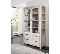 Vitrine/Vaisselier - Bois massif d'acacia blanchi - NATURE WHITE #65