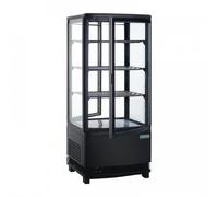 Vitrine ventilée positive 86 Litres, 4 faces vitrées, noire, 180 W, 220 V - MONO