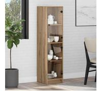 Vitrine - vidaXL - Chêne artisanal - 35x37x142 cm - Bois d'ingénierie - Portes en verre