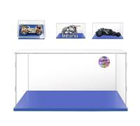 Vitrine Voiture 1/10,Boîte de Présentation Acrylique pour 42182 NASA Apollo,Tumbler 76240,BTS Dynamite 21339,At-Te Walker 75337 (50x30x25cm,Base Bleue)