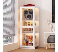 Vitrines de Collection avec Portes en Acrylique, Armoires de Curiosités, Armoire Vitrine Polyvalent for Salon, Chambre, Bureau (Blanc)