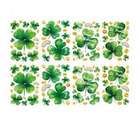 Vitrophanies Saint-Patrick,8 Décorations Adhésives Double Face à Thème Irlandais - Autocollants Réutilisables Fenêtre Saint-Patrick | Pour Porte Maison Bureau Voiture Salle de Bain Mur et