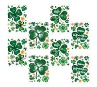 Vitrophanies Saint-Patrick,8 Décorations Adhésives Double Face à Thème Irlandais,Décoration Irlandaise Réutilisable pour Vitres - Pour Porte Maison Bureau Salle de Bain Miroir Vitre Mur