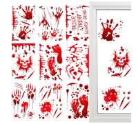 Vitrophanies Sanguines | 9 Pièces Autocollants Halloween Imperméables pour,Adhésifs Effrayants pour Mur Porte Maison Salle de Bain Salle de Classe