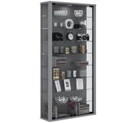 Vitrosa Maxi vitrine murale avec 2 portes vitrées, éclairage inclus, argenté.