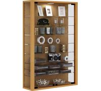 Vitrosa Mini Vitrine murale avec 2 portes vitrées, éclairage inclus, imitation hêtre léger.