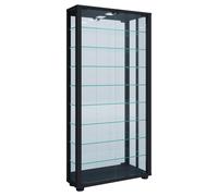 VitrosaMaxi citrine accroché au mur avec miroir 2 portes en verre Incl. lumières LED noir.