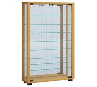 VitrosaMaxi vitrine accroché au mur avec miroir 2 portes en verre hêtreReproduction.