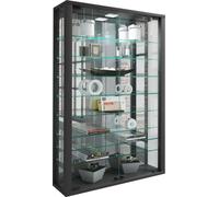 VitrosaMini vitrine accroché au mur avec miroir 2 portes en verre noir.