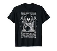 Vitruvian Drummer Percussion Leonardo Da Vinci Batterie vintage T-Shirt