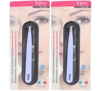 Vitry Pro pince à épiler mors biais inox couleurs (Couleur non sélectionnable) Pinces À Épiler 2x1 pc(s)