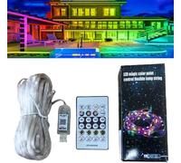 Vitrywei Smart Rainbow LED Permanent Outdoor Light - Smartlight,Outdoor LED Strip Lights,Smart LED Lights,Outdoor Waterproof IP65 with 80 LEDs,Rainbow eave lights Christmas decorations (10m)