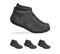vitsocks Chaussette basse LAINE MÉRINOS fine respirante Femme (3 PAIRES) socquette courte sport technique anti-odeur, gris, 35-38