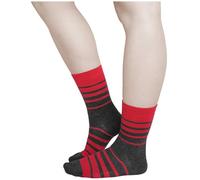 vitsocks Chaussette chaude fine 80% LAINE MÉRINOS douce Femme (3 PAIRES) ville quotidienne hiver mi-mollet rayée, gris rouge, 35-38
