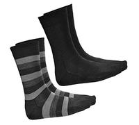 vitsocks Chaussette d'hiver LAINE MÉRINOS chaude fine Homme (2 PAIRES) confortable douce, noir-gris, 42-43