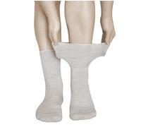 vitsocks Chaussette diabétique chaude LAINE MÉRINOS extra large Femme (2 PAIRES) non comprimante sans couture, beige, 35-38