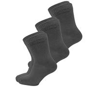 vitsocks Chaussette fine 98% COTON douce légère Enfant (3 PAIRES) garçon fille mi-mollet unie respirante pieds sensibles, lot 3: gris, 27-30