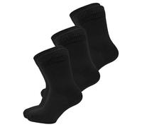 vitsocks Chaussette fine 98% COTON douce légère Enfant (3 PAIRES) garçon fille mi-mollet unie respirante pieds sensibles, lot 5: noir, 31-34