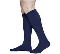 vitsocks Chaussette fine habillée 100% COTON haute mi-bas Homme (2 PAIRES) montante longue au genou, unie légère respirante, bleu marine, 44-46