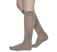 vitsocks Chaussette haute 80% LAINE MÉRINOS mi-bas chaud Femme, longue montante au genou d'hiver fine respirante unie, beige, 39-42