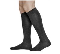 vitsocks Chaussette haute 80% LAINE MÉRINOS mi-bas chaud Homme, longue montante au genou d'hiver fine respirante unie, noir, 44-46