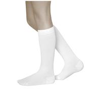 vitsocks Chaussette haute au genou COTON DOUX fine Enfant (3 PAIRES) filles garçons montante longue unie mi-bas couture plate, blanc, 31-34