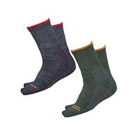vitsocks Chaussette randonnée chaude LAINE MÉRINOS enfant garçon et fille (2 PAIRES) anti-ampoule sans couture, vert gris, 31-34
