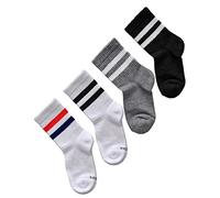 vitsocks Chaussette sport anti ampoule BAMBOU mi haute Enfant (4 PAIRES) garçon fille skate tennis basket, lot 1: blanc noir gris, 27-30