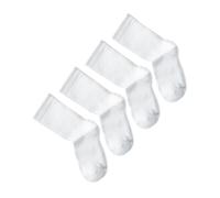 vitsocks Chaussette sport anti ampoule BAMBOU mi haute Enfant (4 PAIRES) garçon fille skate tennis basket, lot 3: blanc, 31-34