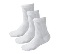 vitsocks Chaussette tennis sport 85% BAMBOU mi haute Femme (3 PAIRES) skate fine douce anti odeur unie, lot 3: 3x blanc, 35-38