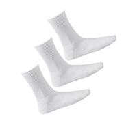 vitsocks Homme chaussette sport tennis 85% BAMBOU mi haute (3 PAIRES) skate crew fine anti-odeurs moyenne fibre viscose, blanc uni, 39-42