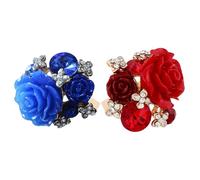 Vitsrisea Bagues de roses pour femme - Bandeau de roses dans, cerceau de roses, élégant, bague florale, bandeau de fleurs réglable, bijoux romantiques, bague enveloppante avec pétales, accessoire de