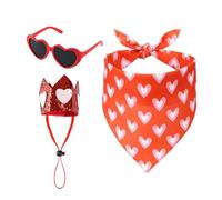 Vitsrisea Costume d'oie de Saint-Valentin - Ensemble festif avec lunettes en forme de cœur, foulard et chapeau - Tenue d'oie de Saint-Valentin - Décoration pour famille hommes femmes pelouse, jardin
