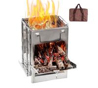 Vitsrisea Cuisinière à bois - Brûleur en acier inoxydable et pliable | Cuisine de camping pour cuisiner, pour jardin, terrasse, pique-nique, famille amis